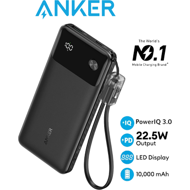 Anker 10000mAh 22.5W Power Bank - Black - A1388H11